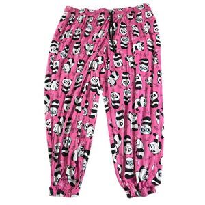 Briefly Stated Pajama Jogger‎ Pants Womens Size 3X Pink Panda Bear Pajamas